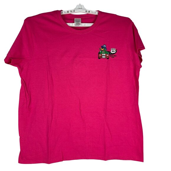 Gildan Ultra Cotton Pink T Shirt XL Route 66 Parrot Head Club Graphic Ladies Fit - Picture 2 of 6